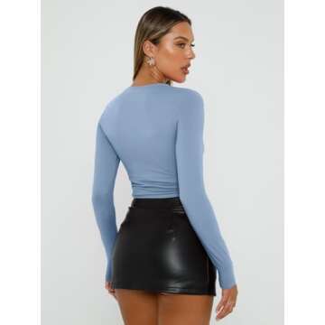 Trendy Queen Women's Long Sleeve Crop Top - Stylish Comfort