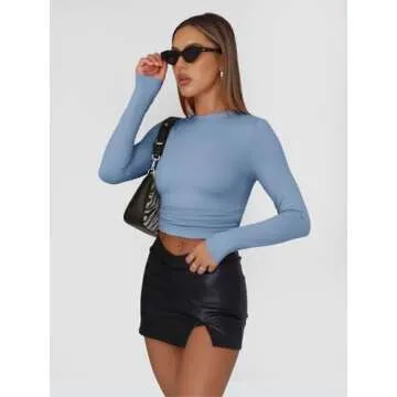 Trendy Queen Women's Long Sleeve Crop Top - Stylish Comfort