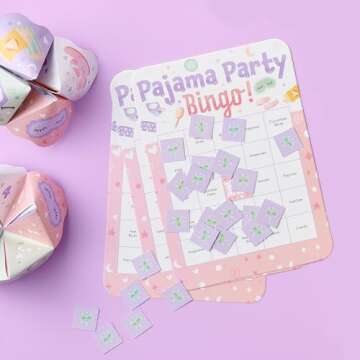 Big Dot of Happiness Pajama Slumber Party Bingo Cards & Markers - Fun for Girls' Parties!