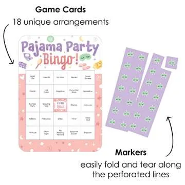 Big Dot of Happiness Pajama Bingo Party Game