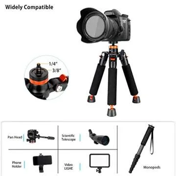 Koolehaoda Aluminum Monopod & Tripod Base - 6 Sections Adjustable