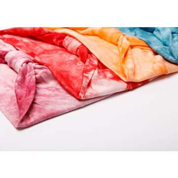 Tobeffect Headbands for Women African Wide Tie Dye Knotted Hairbands Workout Yoga Sport Head Wraps Hair Accessories 6 Packs