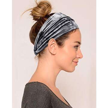 Tobeffect Headbands for Women African Wide Tie Dye Knotted Hairbands Workout Yoga Sport Head Wraps Hair Accessories 6 Packs