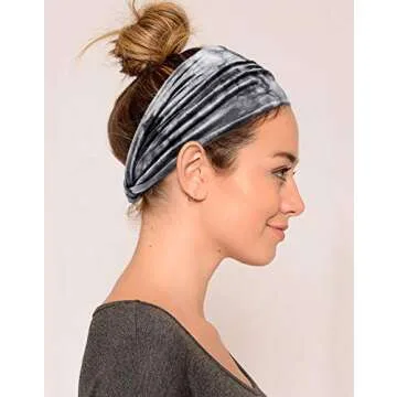 Tobeffect Headbands for Women African Wide Tie Dye Knotted Hairbands Workout Yoga Sport Head Wraps Hair Accessories 6 Packs