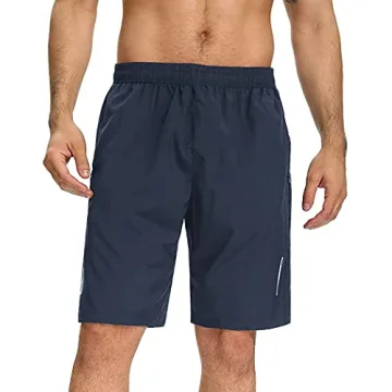 Quick Dry Athletic Shorts with Zipper Pockets for Men