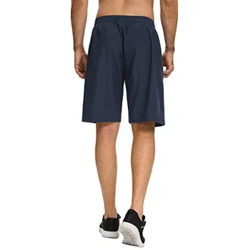 Quick Dry Athletic Shorts with Zipper Pockets for Men