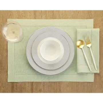 Solino Home Linen Napkins Set of 4 – 100% Pure Linen Sage Green Cloth Napkins 20 x 20 Inch – Cla...
