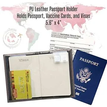 Pretty Little Passports Chrome Passport Cover, Vaccine Card Holder Combo, Stylish Travel Accessory
