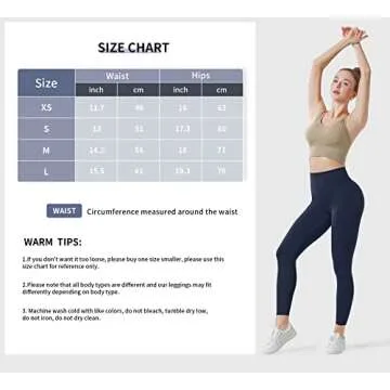COZY&CO Yoga Pants Workout Leggings for Women Buttery Soft Tummy Control High Waisted Non See Through with Inner Pocket True Navy