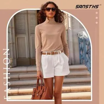 SANSTHS Fashion Leather Belts for Women, Womens Belts with Gold Buckle for Dresses Jeans Coats