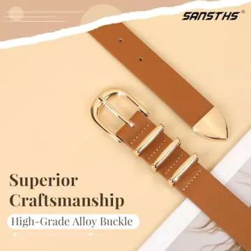 Stylish SANSTHS Leather Belts for Trendy Women