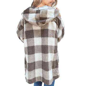 LookbookStore Fleece Cardigans for Women Hooded Cardigan for Women Cute Oversized Hoodies Open Front...