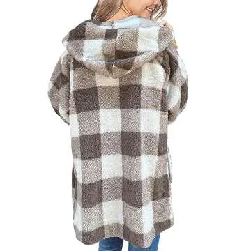 LookbookStore Fleece Cardigans for Women Hooded Cardigan for Women Cute Oversized Hoodies Open Front...