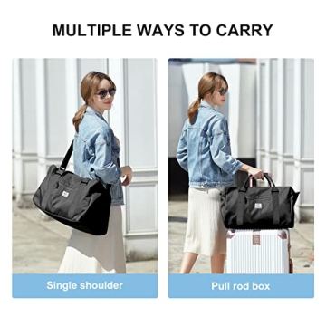 Black Large Waterproof Gym Travel Duffle Bag