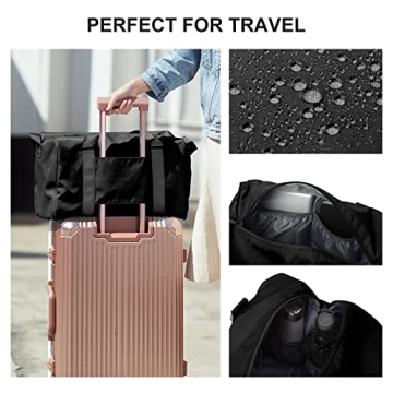 Black Large Waterproof Gym Travel Duffle Bag