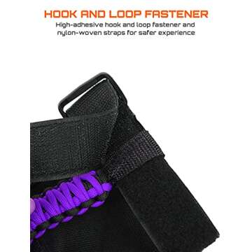 Savadicar 4 x Roll Bar Grab Handles Grip Handle for Jeep Wrangler YJ TJ JK JKU JL JLU & Gladiator JT 1987-2023, Interior Accessories, Purple