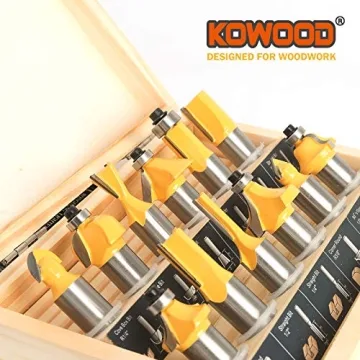 KOWOOD 12-Piece Router Bit Set Premium Woodworking Tools