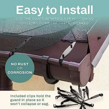 Home Intuition Gutter Guards - Easy Installation & Durable Protection