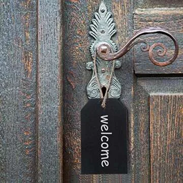 40 Pieces Mini Chalkboard Tags Christmas Stockings Tags Small Wooden Hanging Buffet Food Labels Name Tags Double Sided Erasable Chalkboard Signs with String Twine for Gift DIY Craft(Black)