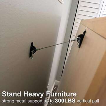 Eapele Anti Tip Furniture Anchors Kit Cabinet Wall Anchors Protect Toddler and Pet from Falling Furn...