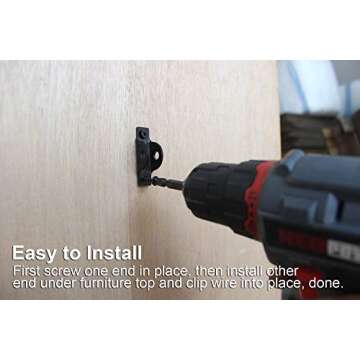 Eapele Anti Tip Furniture Anchors Kit Cabinet Wall Anchors Protect Toddler and Pet from Falling Furniture,Weight Up 400lbs (4 Pack)