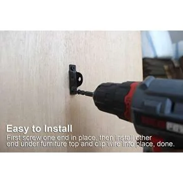 Eapele Anti Tip Furniture Anchors Kit Cabinet Wall Anchors Protect Toddler and Pet from Falling Furniture,Weight Up 400lbs (4 Pack)