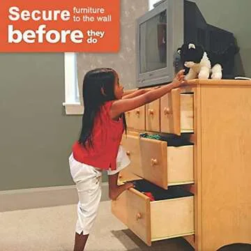 Eapele Anti Tip Furniture Anchors Kit Cabinet Wall Anchors Protect Toddler and Pet from Falling Furniture,Weight Up 400lbs (4 Pack)