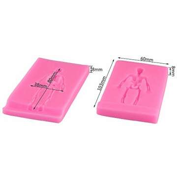 MoldFun Small Size 3D Coffin with Cross and Human Skeleton Skull Silicone Mold for Fondant, Gum Paste, Cake Decorating, Chocolate, Candy, Soap, Bath Bomb, Resin