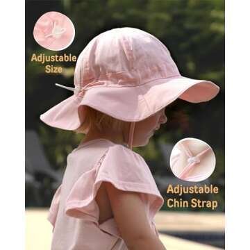 FURTALK Baby Sun Hat Summer Beach Hats with UPF 50+ Sun Protection Wide Brim for Baby Toddler Sun Hat Cap