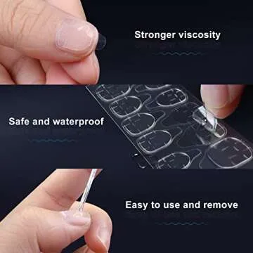 ANYI Nail Adhesive Tabs 30 Sheets 720pcs Jelly Double Side Nail Sticker for Press on Nail Waterproof Breathable Fake Nail Glue Stickers Quick False Nail Tips （Blue） (Nail Stickers)