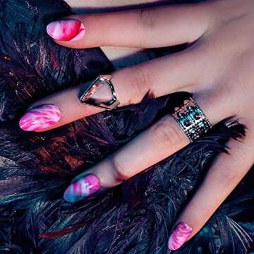 ANYI Nail Adhesive Tabs 30 Sheets 720pcs Jelly Double Side Nail Sticker for Press on Nail Waterproof Breathable Fake Nail Glue Stickers Quick False Nail Tips （Blue） (Nail Stickers)