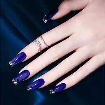 ANYI Nail Adhesive Tabs 30 Sheets 720pcs Jelly Double Side Nail Sticker for Press on Nail Waterproof Breathable Fake Nail Glue Stickers Quick False Nail Tips （Blue） (Nail Stickers)