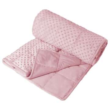 ALANSMA Reversible Weighted Blanket for All Season, Luxury Velvet, Warm and Cool, Adult Kids 15Lb Weighted Blanket, Enjoy Sleeping Anywhere(Pink,60"x80" 15lbs)