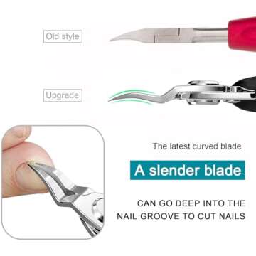 Ingrown Toenail Clippers(Upgrade), Steel Nail Clippers for Professional Podiatrist, Unique Long Hand...