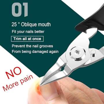 Ingrown Toenail Clippers(Upgrade), Steel Nail Clippers for Professional Podiatrist, Unique Long Handle Curved Blade Tool for Thick & Ingrown Nails, Suitable for Men, Women and Elderly-XIORRY