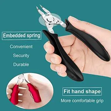 Ingrown Toenail Clippers(Upgrade), Steel Nail Clippers for Professional Podiatrist, Unique Long Handle Curved Blade Tool for Thick & Ingrown Nails, Suitable for Men, Women and Elderly-XIORRY
