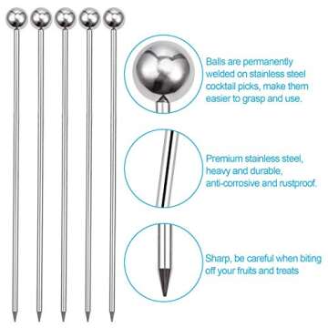 Stylish Stainless Steel Cocktail Picks for Drinks