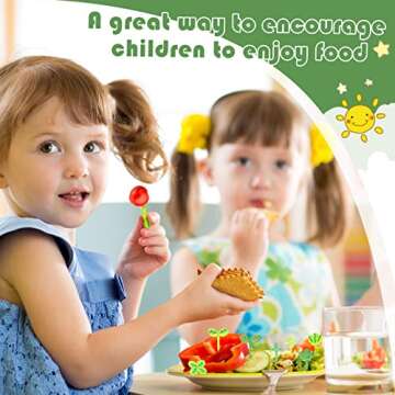 Gandeer 24 Pieces Food Picks Cute Mini Leaf Food Picks for Bento Box Reusable Fun Mini Cartoon for Sandwich, Salad, Bento Decor, Party Supplies