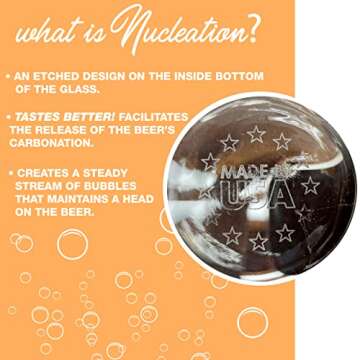 On The Rox Drinks Beer Can Glasses Set of 4- Can Shaped Beer Glass Cups - Holds 16 Oz- Cork Coasters Included in Set- Soda Pop Can Shaped Beer Glasses are Nucleated for Better Tasting Beer