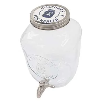 Cultures for Health Continuous Kombucha Brewing Jar with Spigot | 5 Liter Glass Jar with Spout for DIY Fermentation | Long Term Kombucha SCOBY Hotel Jar | Daily Kombucha Tea Probiotic Drink Dispenser