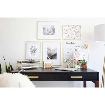 Gold Stackable Desk Organizer Set of 2 for Office