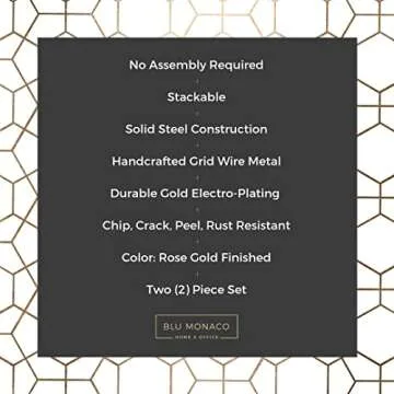 Gold Stackable Desk Organizer Set of 2 for Office