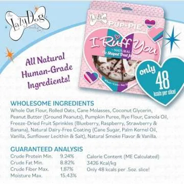 The Lazy Dog Cookie Co. - I Ruff You Pup-Pie, for All Occasions or Special Events/Holidays, Made in USA, 6 in., 5 oz. (Pack of 1 Ruff You Pie)