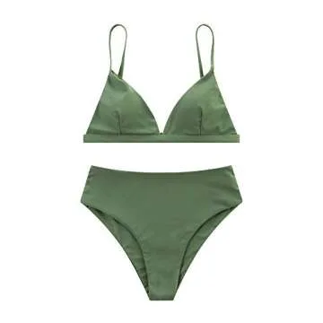 RUUHEE Women Leopard Print High Waisted Bikini