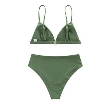 RUUHEE Women Leopard Print High Waisted Bikini