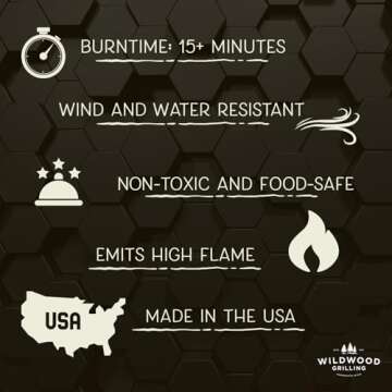 Wildwood Grilling Fire Starters - Sustainably Made in The USA with Natural Wood and Beeswax