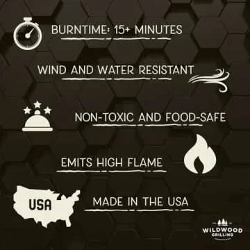 Wildwood Grilling Fire Starters - Sustainably Made in The USA with Natural Wood and Beeswax