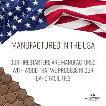 Wildwood Grilling Fire Starters - Sustainably Made in The USA with Natural Wood and Beeswax