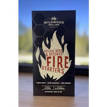 Wildwood Grilling Fire Starters - Sustainably Made in The USA with Natural Wood and Beeswax