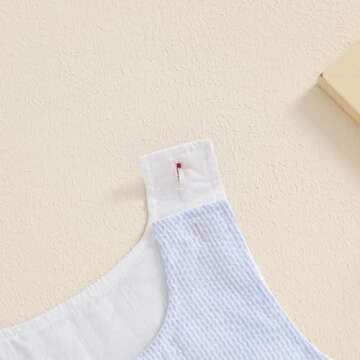 Chloefairy Newborn Baby Boy Girl Baseball Outfit Sleeveless Overalls Romper Smocked Baseball Bubble Summer Plaid Bodysuit